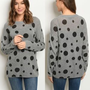 🆕Grey w/Black dots sweater